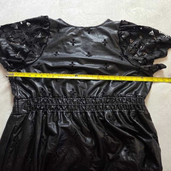 Plus 3X Anthropologie The Somerset maxi dress faux leather embroidered edition - Picture 8 of 12